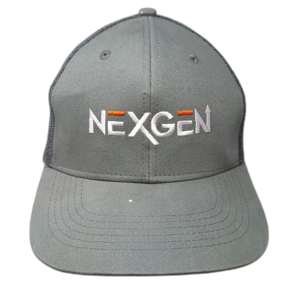 Hit Trucker Hat Gray One Size NexGen Embroidered Logo Mesh Back Snapback Cap